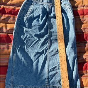 Blue Denim Midi Skirt